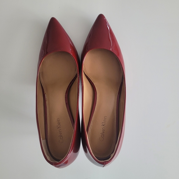 Calvin Klein Gayle Women's Pointy Toe Classic Pump Dress Heels Crimson Red - Picture 15 of 16